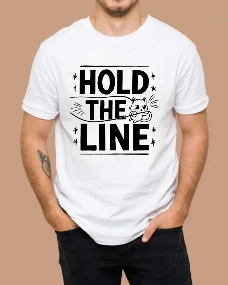 Hold The Line Idiom Cotton T-Shirt 4