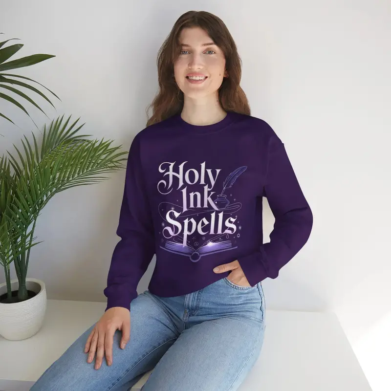 Holy Ink Spells Ultra Cotton Crewneck Sweatshirt 10