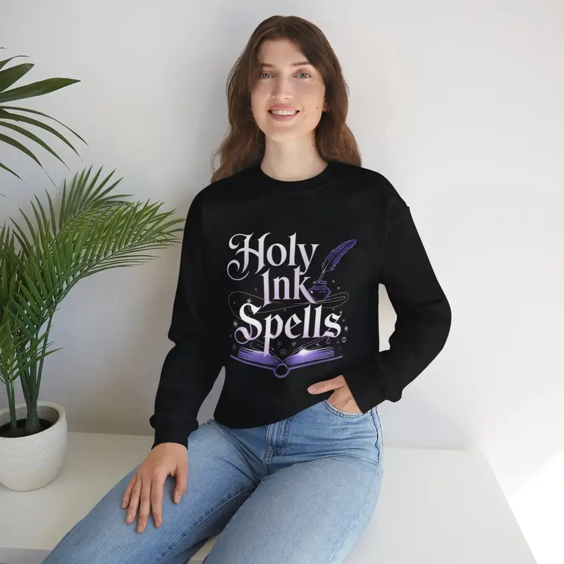 Holy Ink Spells Ultra Cotton Crewneck Sweatshirt 4