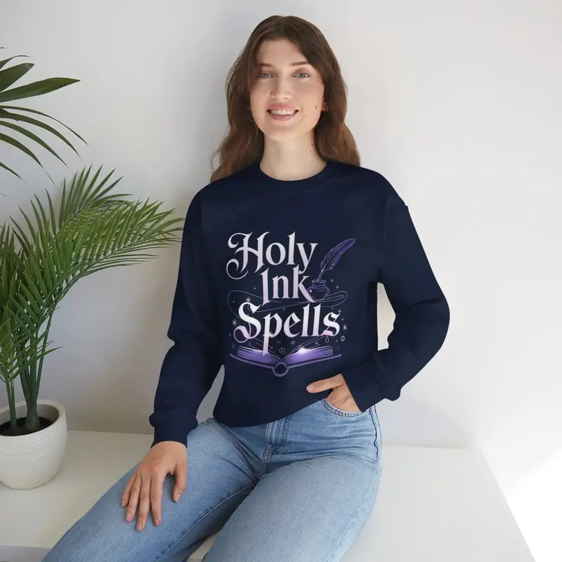 Holy Ink Spells Ultra Cotton Crewneck Sweatshirt 9