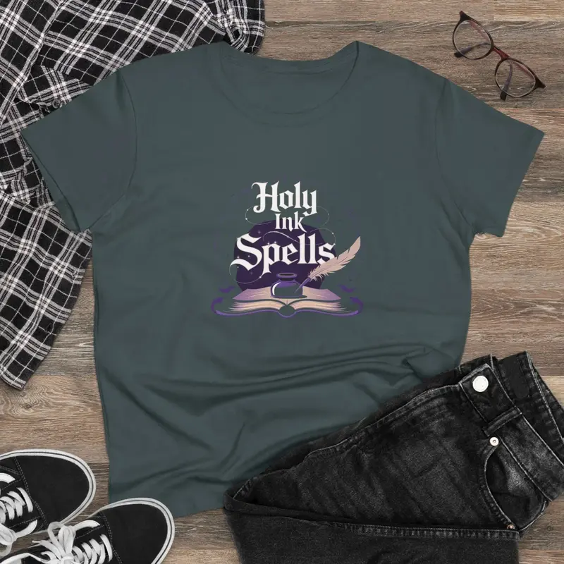 Holy Ink Spells Women Cotton Tshirt 6