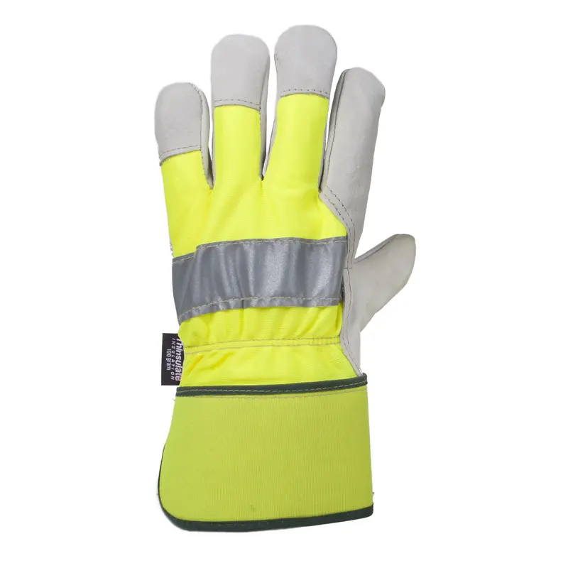 Horizon Hi Vis Cowhide Palm Lined Glove - Yellow 721601Lgl 1