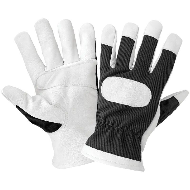 Hot Rod Gloves® Premium-Grade Grain Goatskin Leather Palm Mechanics Style Gloves With A Spandex Back And Double Palm - Hr4008 1