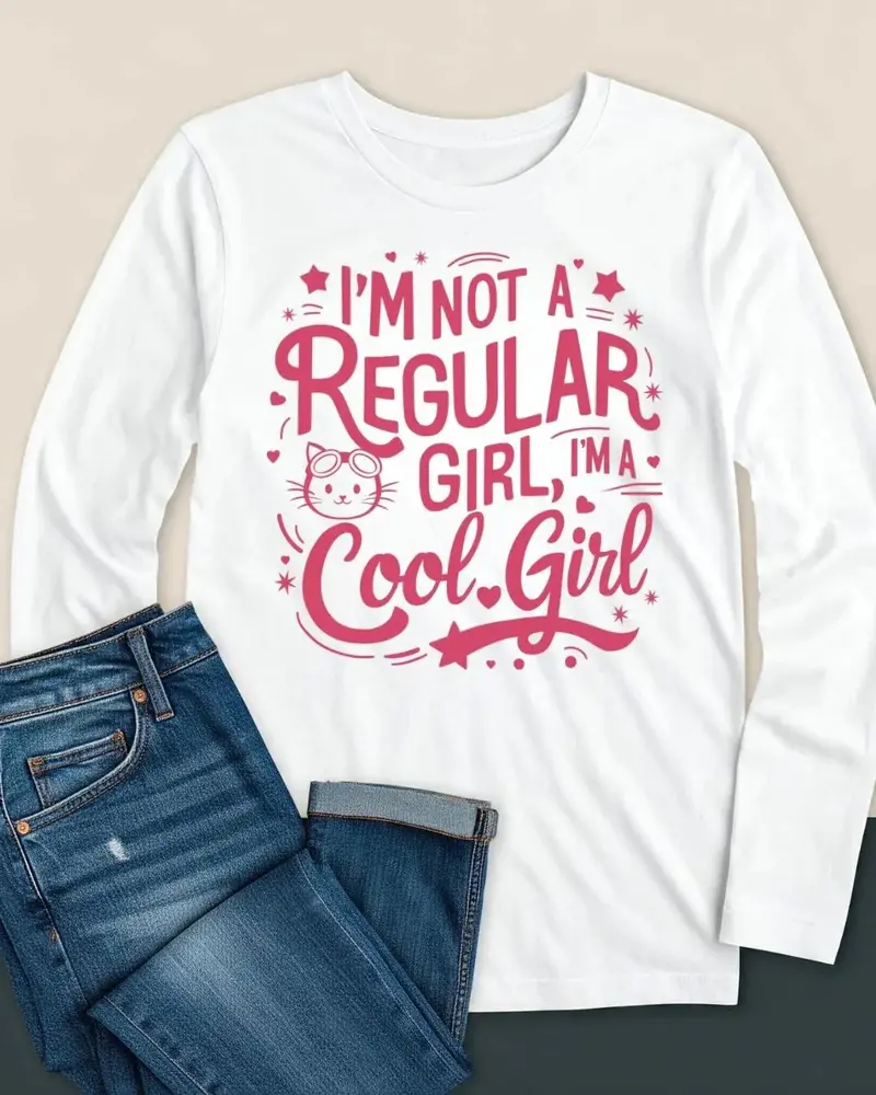I Am Not Regular Girl I Am Cool Girl Cotton Long Sleeve Tshirt 1