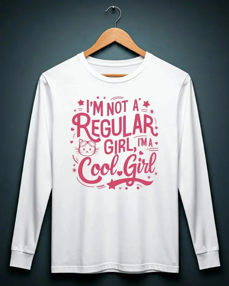 I Am Not Regular Girl I Am Cool Girl Cotton Long Sleeve Tshirt 2
