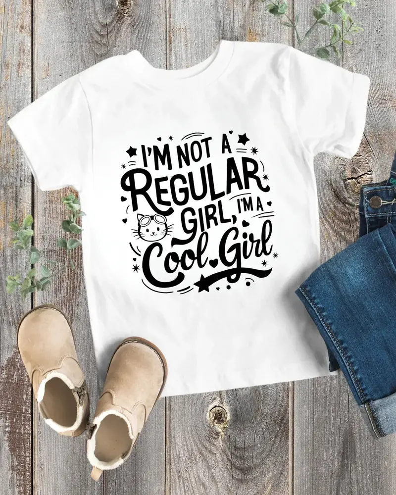 I Am Not Regular Girl I Am Cool Girl Toddler Cotton T-Shirts 1