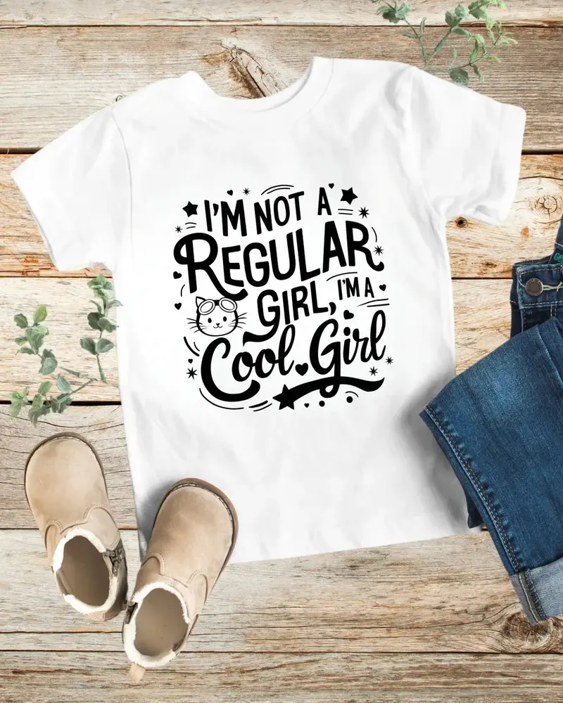 I Am Not Regular Girl I Am Cool Girls Kid Cotton T-Shirt 1