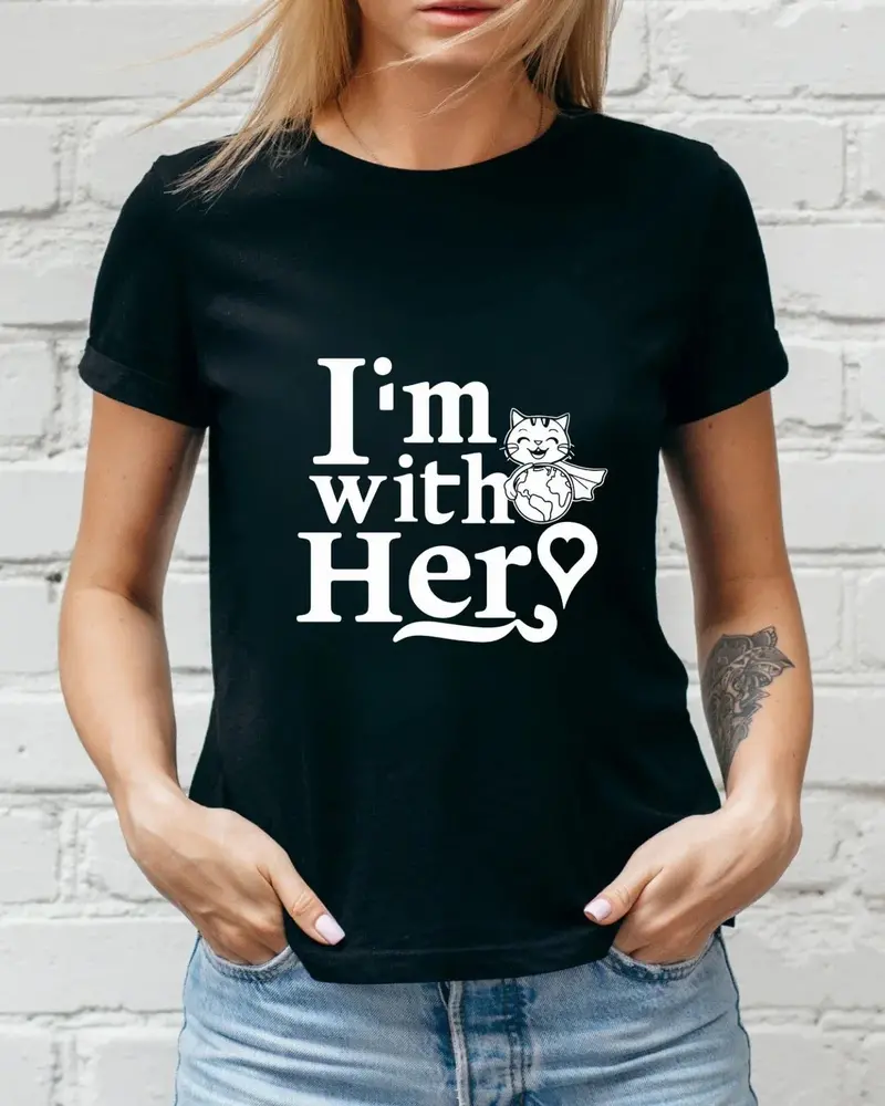 I Am With Her Cotton T-Shirt 3