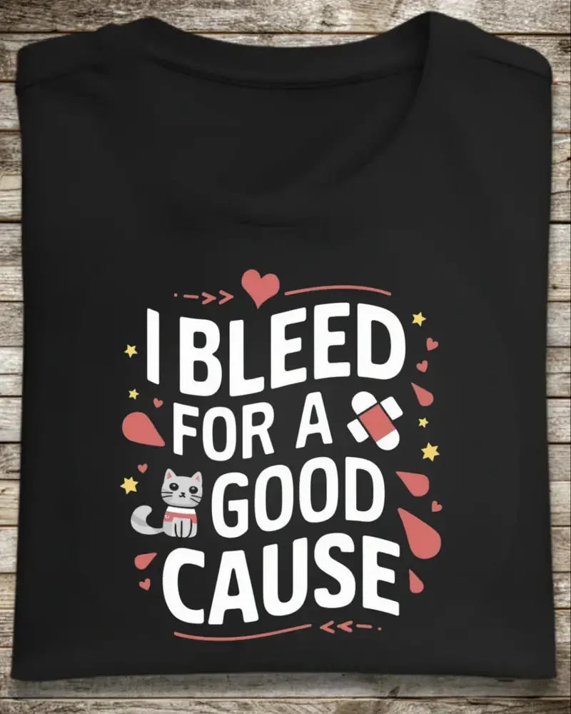 I Bleed For Good Cause Blood Donor Cotton T-Shirt 1