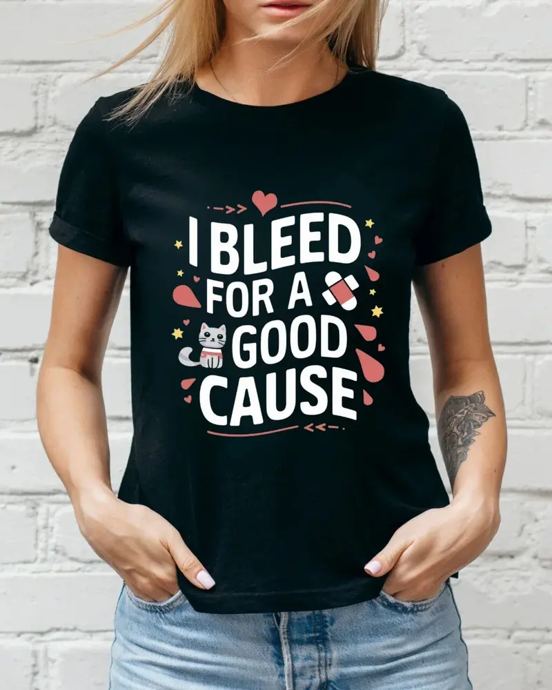 I Bleed For Good Cause Blood Donor Cotton T-Shirt 3