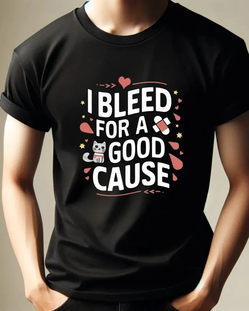 I Bleed For Good Cause Blood Donor Cotton T-Shirt 4