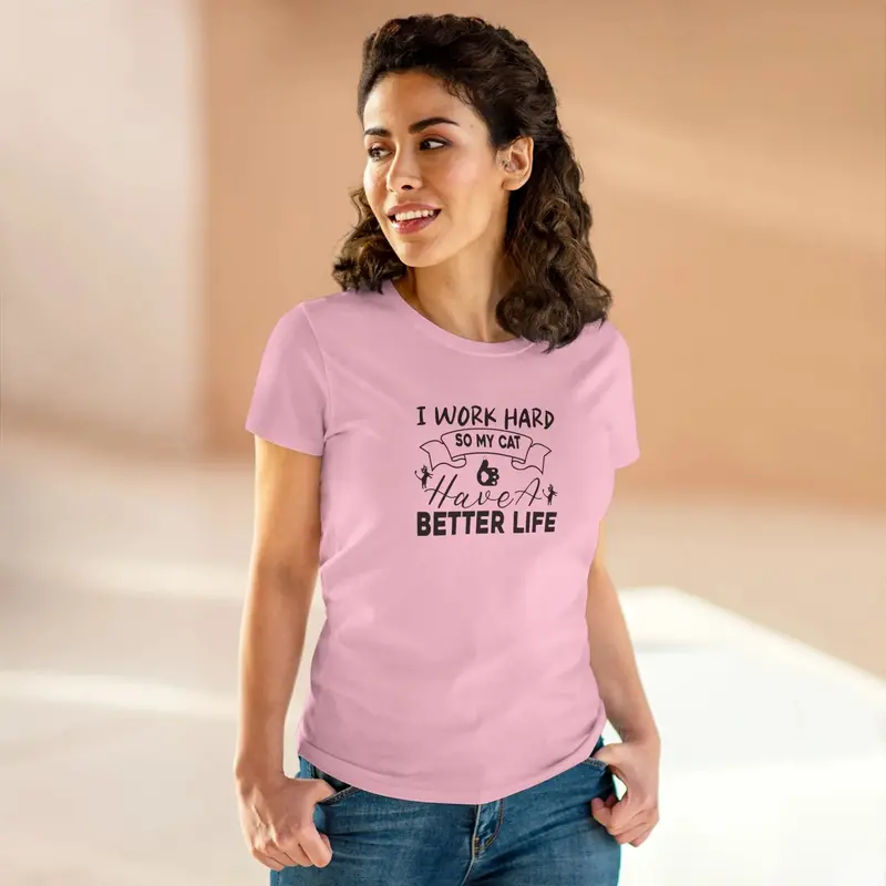 I Work Hard Women Cotton Tshirt 10