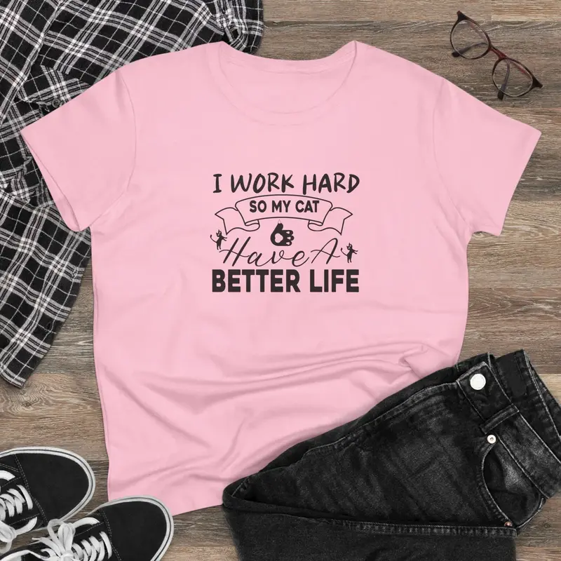 I Work Hard Women Cotton Tshirt 5