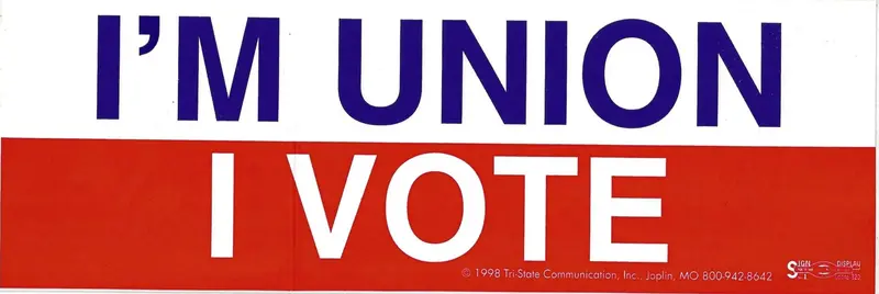Im Union, I Vote Bumper Sticker #B317 1