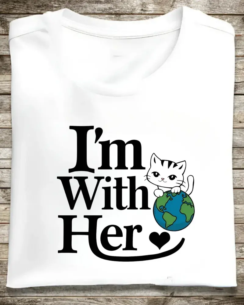 I'm With Her Cotton T-Shirt 1