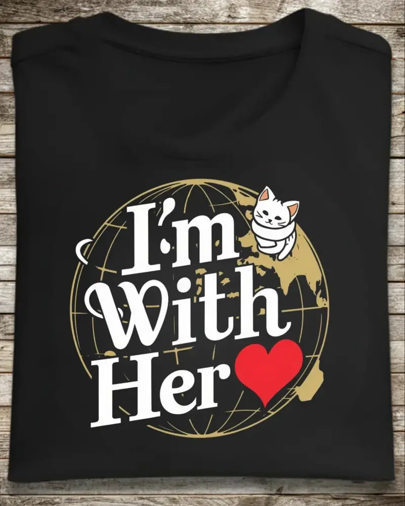 I'm With Her Planet Earth Unisex Cotton T-Shirt 1