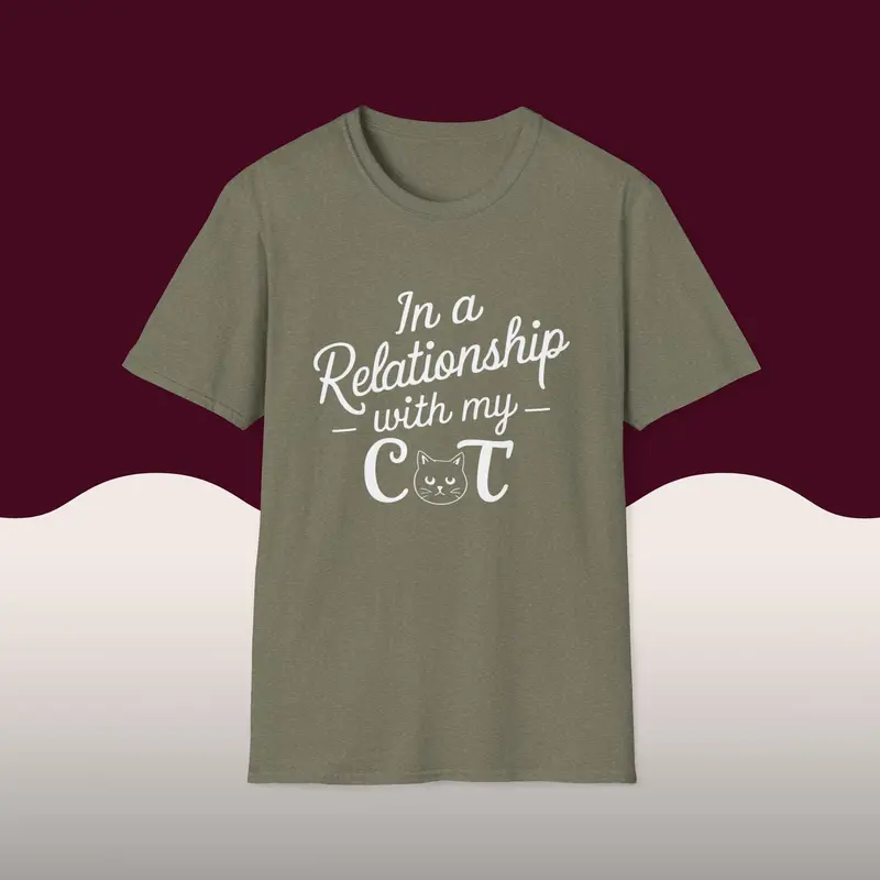 In A Relationship With Cat Cotton Men Tees 14