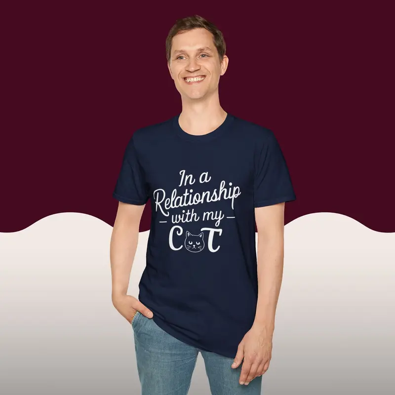 In A Relationship With Cat Cotton Men Tees 17