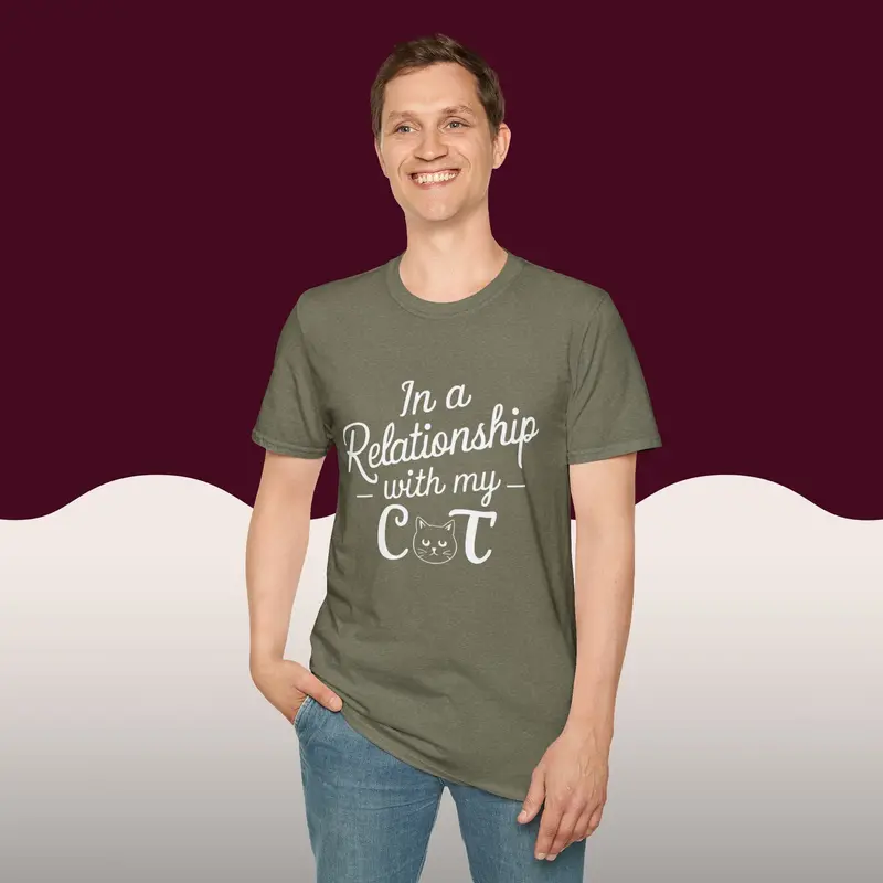In A Relationship With Cat Cotton Men Tees 19