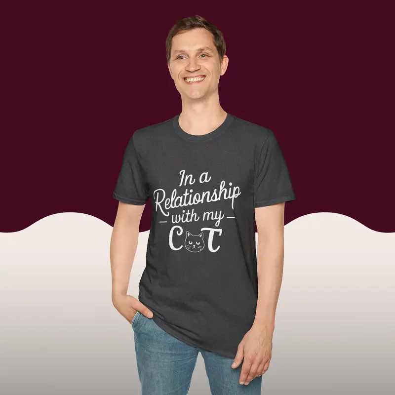 In A Relationship With Cat Cotton Men Tees 20