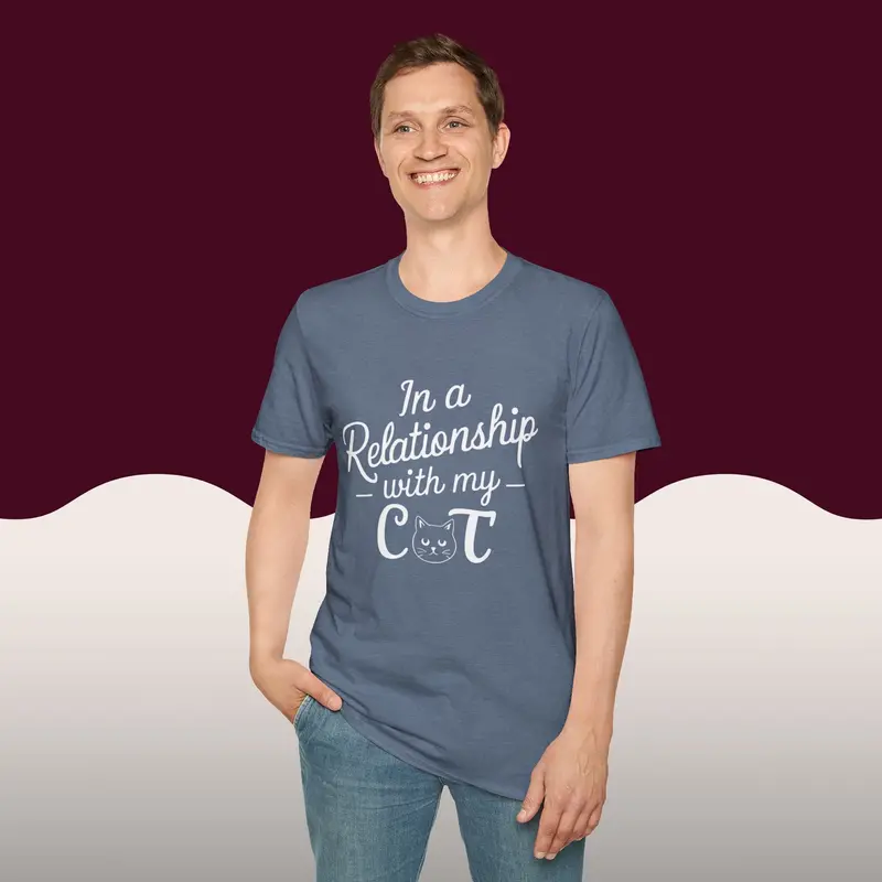 In A Relationship With Cat Cotton Men Tees 21