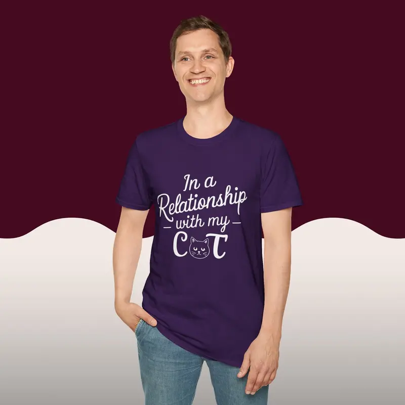 In A Relationship With Cat Cotton Men Tees 25
