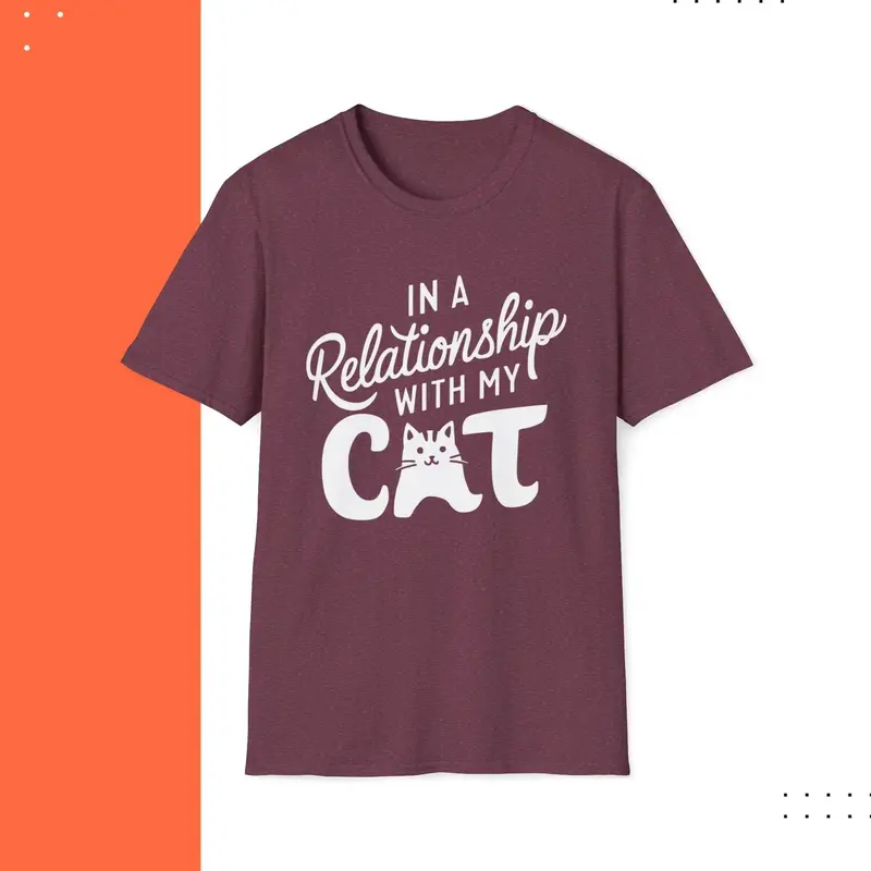 In A Relationship With Cat Cotton Men Tshirt 18