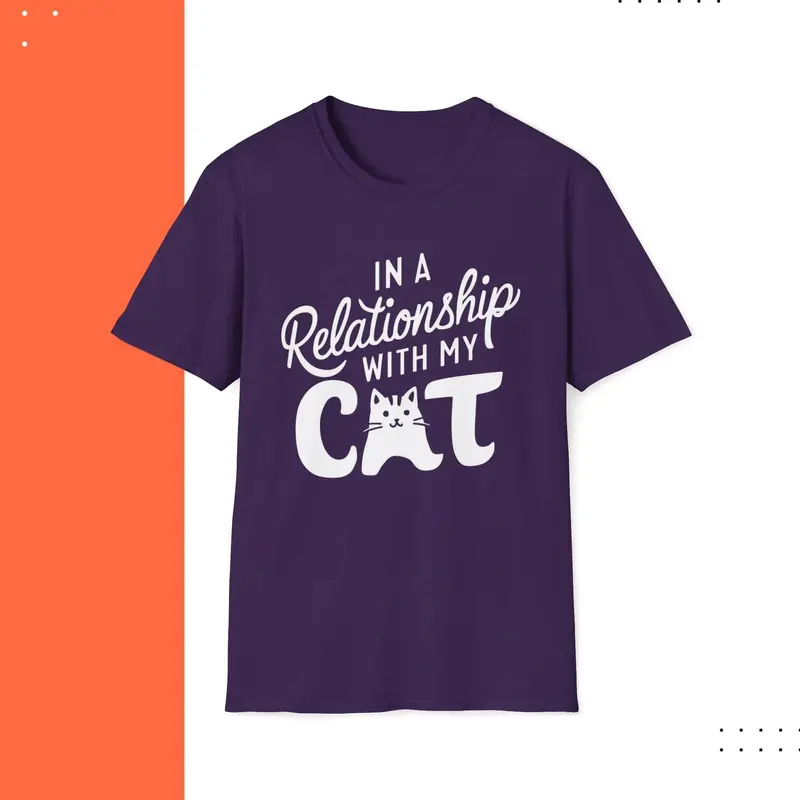 In A Relationship With Cat Cotton Men Tshirt 8