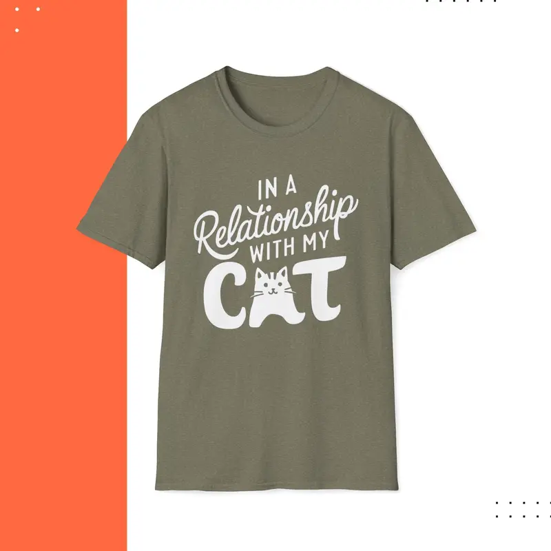 In A Relationships With Cat Cotton Men Tees 12