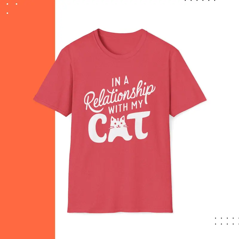 In A Relationships With Cat Cotton Men Tees 12