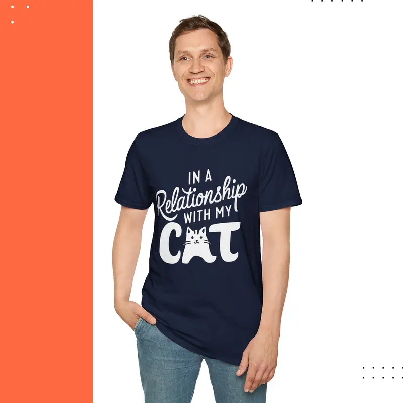In A Relationships With Cat Cotton Men Tees 16