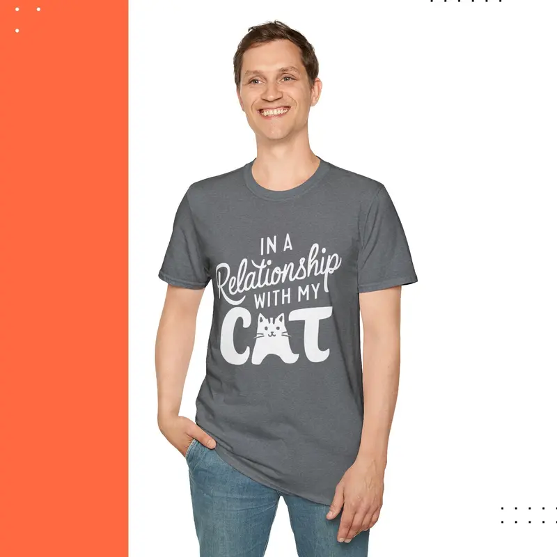 In A Relationships With Cat Cotton Men Tees 22