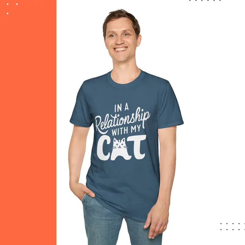 In A Relationships With Cat Cotton Men Tees 25