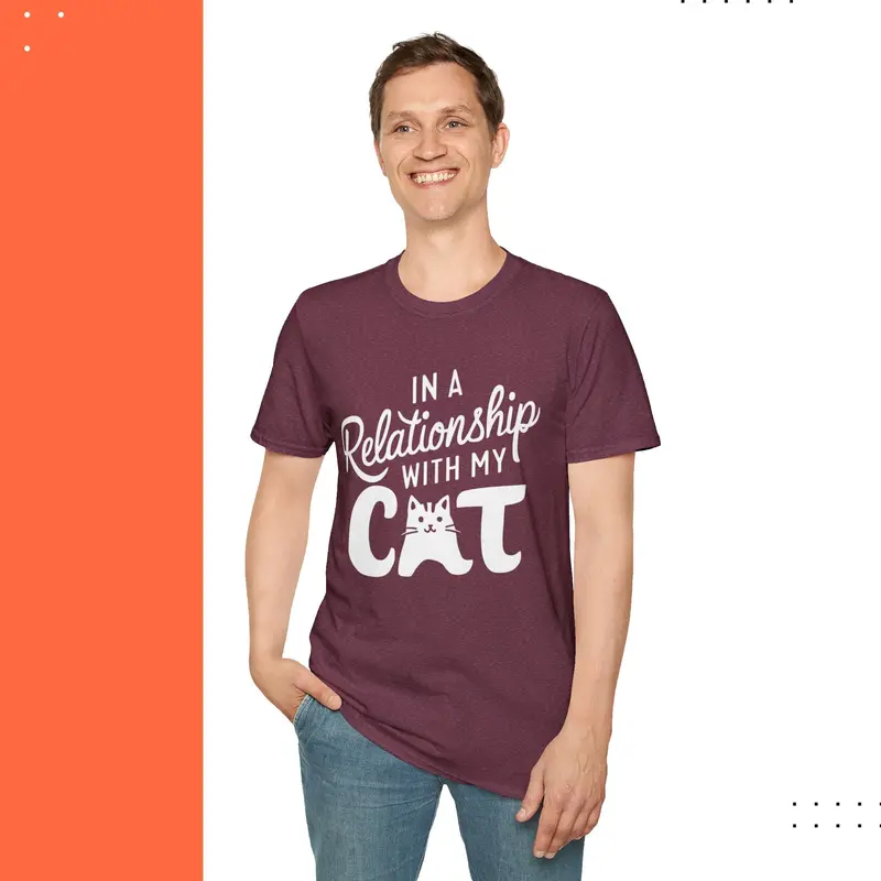 In A Relationships With Cat Cotton Men Tees 27