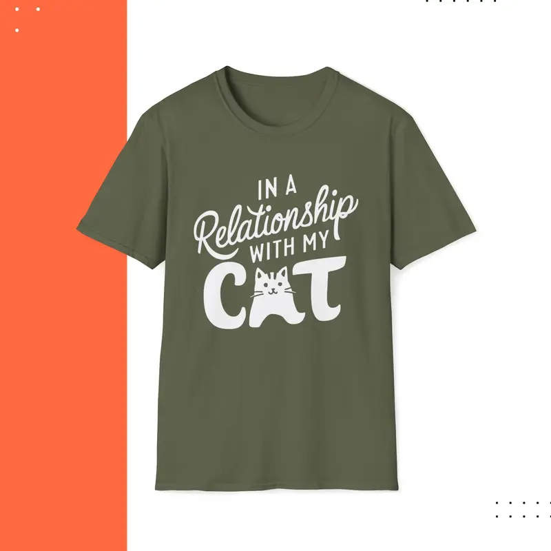 In A Relationships With Cat Cotton Men Tees 8