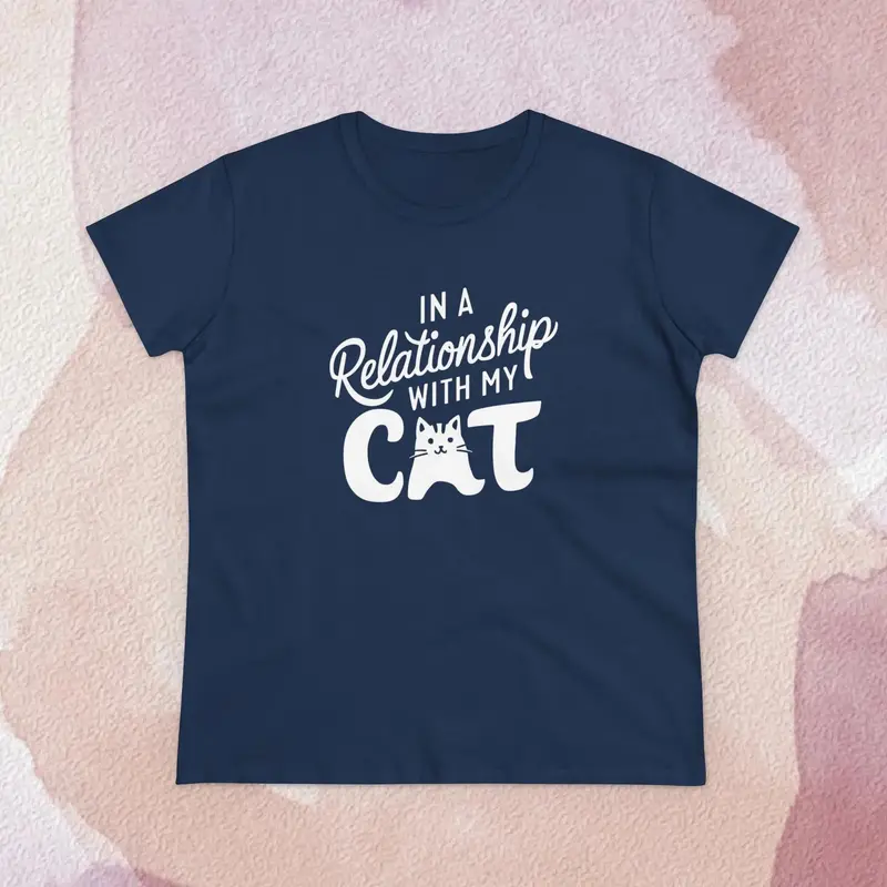 In Relationship With Cat Women Graphic Tees 10