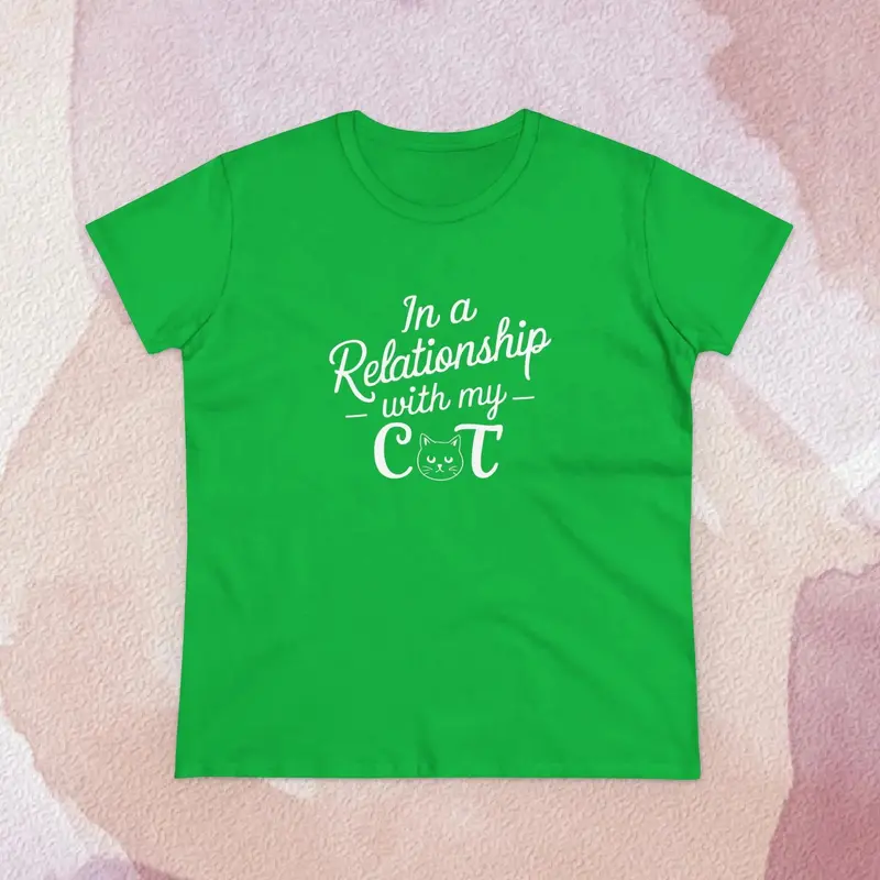 In Relationship With Cat Women Graphic Tees 11