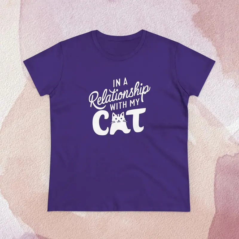 In Relationship With Cat Women Graphic Tees 12