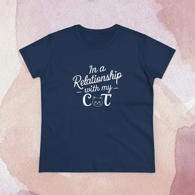 In Relationship With Cat Women Graphic Tees 13