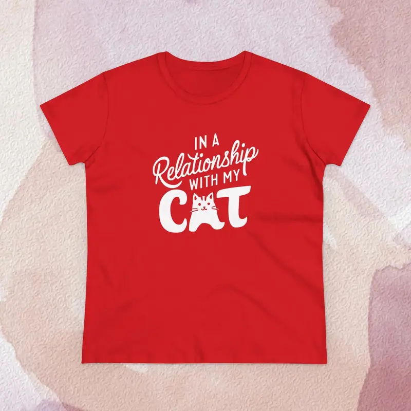 In Relationship With Cat Women Graphic Tees 14