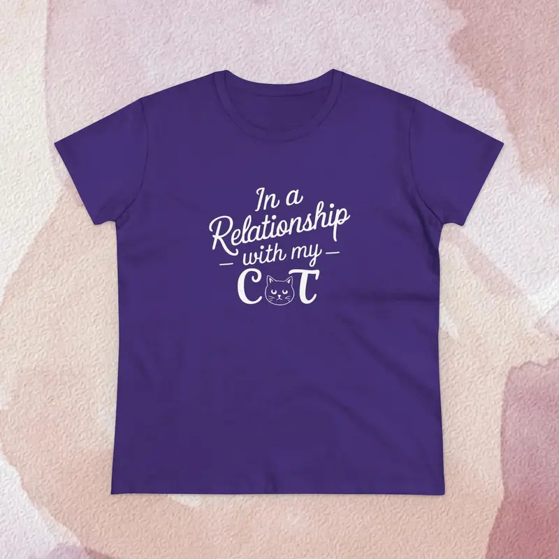 In Relationship With Cat Women Graphic Tees 15