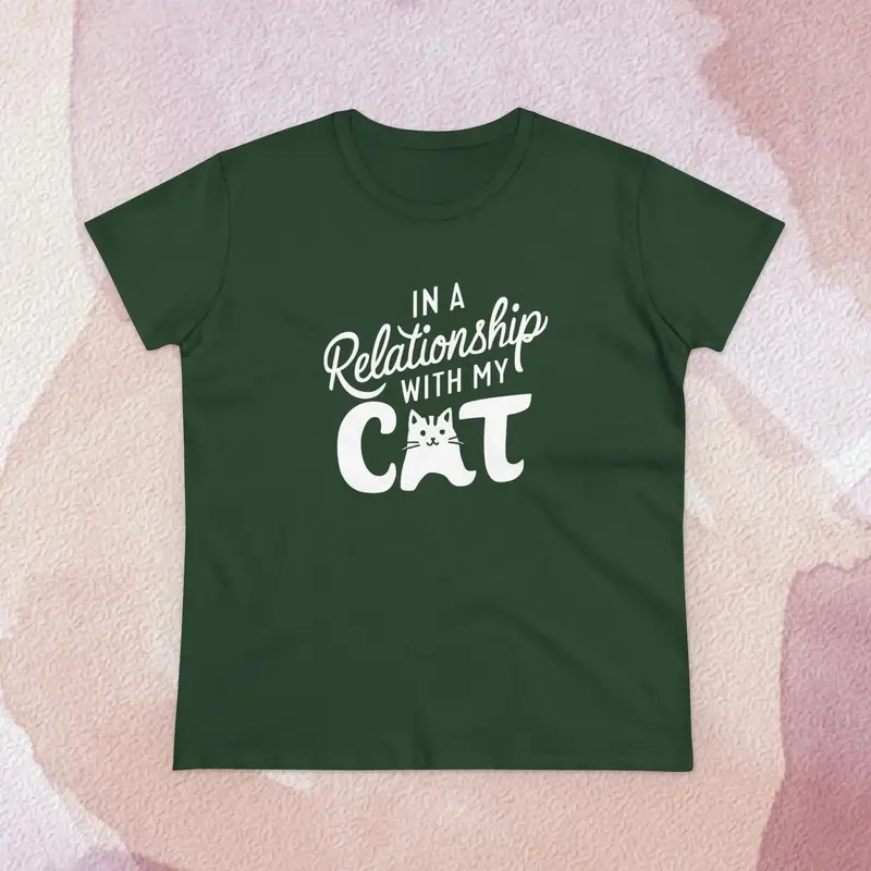 In Relationship With Cat Women Graphic Tees 16