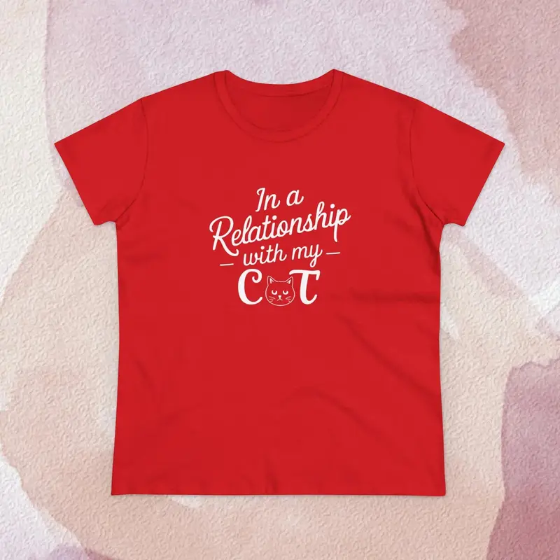 In Relationship With Cat Women Graphic Tees 17