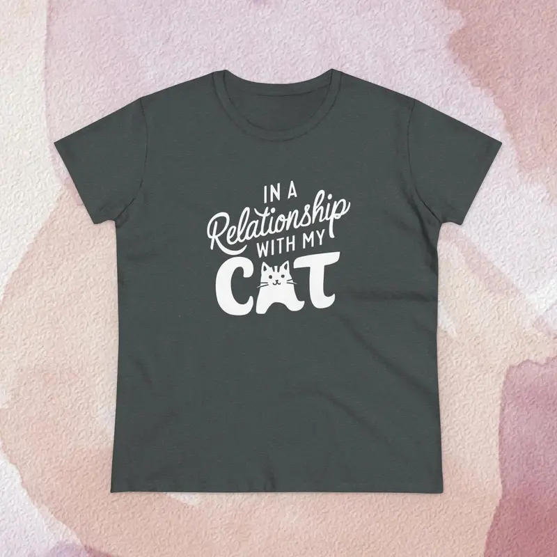 In Relationship With Cat Women Graphic Tees 18