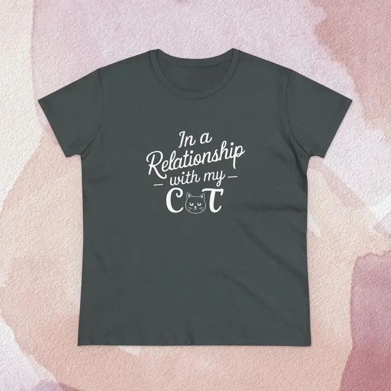 In Relationship With Cat Women Graphic Tees 19