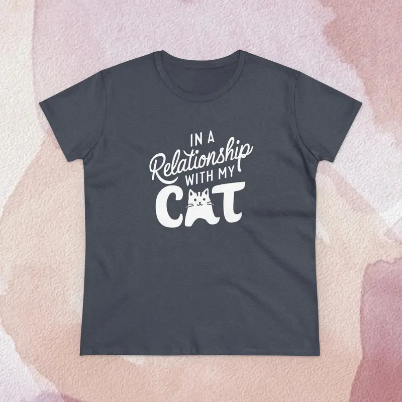 In Relationship With Cat Women Graphic Tees 20
