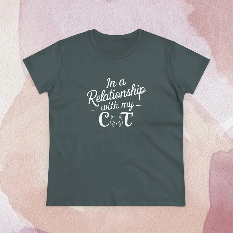 In Relationship With Cat Women Graphic Tees 21