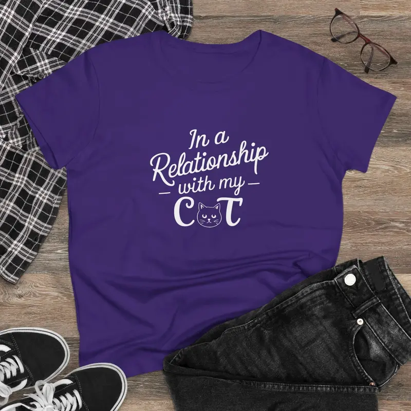 In Relationship With Cat Women Graphic Tees 6