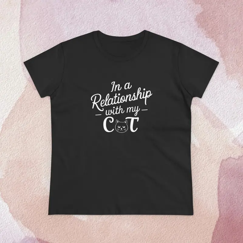 In Relationship With Cat Women Graphic Tees 9