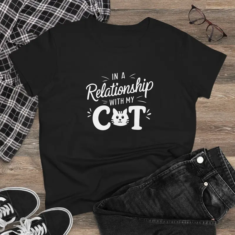 In Relationships With Cat Women Graphic Tees 3